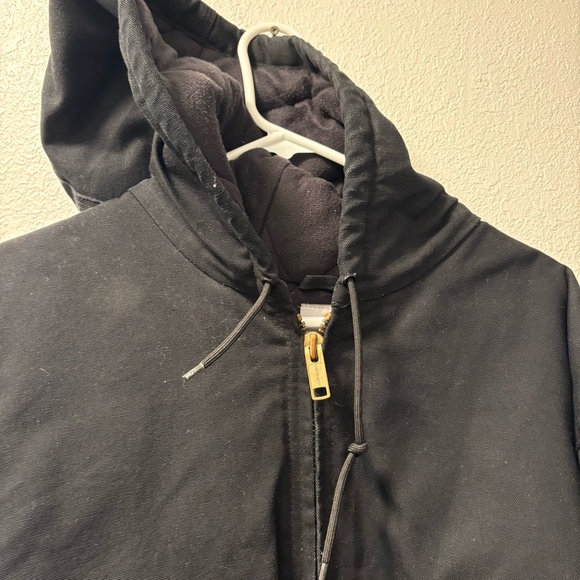 Vintage Carhartt Canvas Bomber Work Jacket Size XL Black Workwear 125 Year Ann - Picture 2 of 12